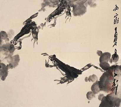 王子武 丙寅（1986）年作 青蛙 立轴